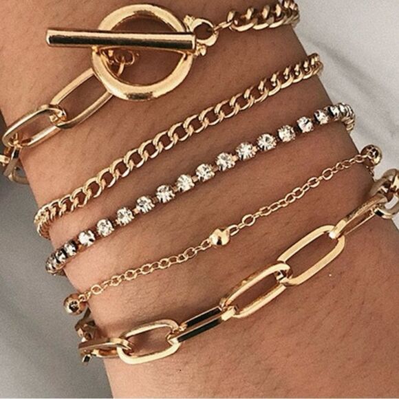 JUST IN❤️Elegant Gold-Tone Bracelet Set - Picture 1 of 3